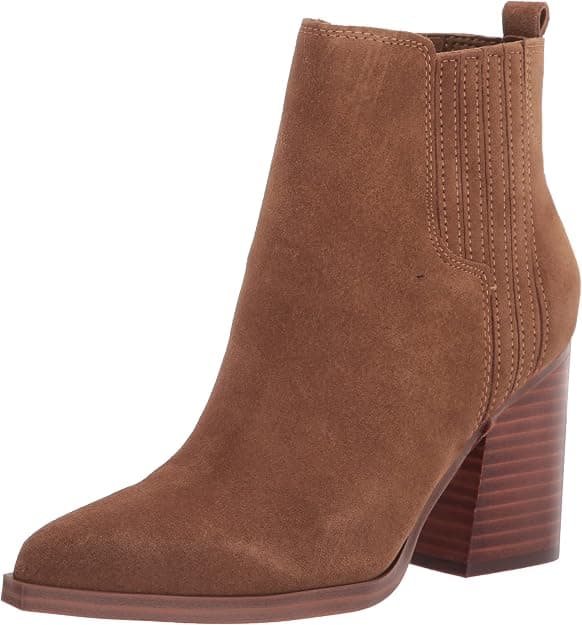 Brown suede ankle boots