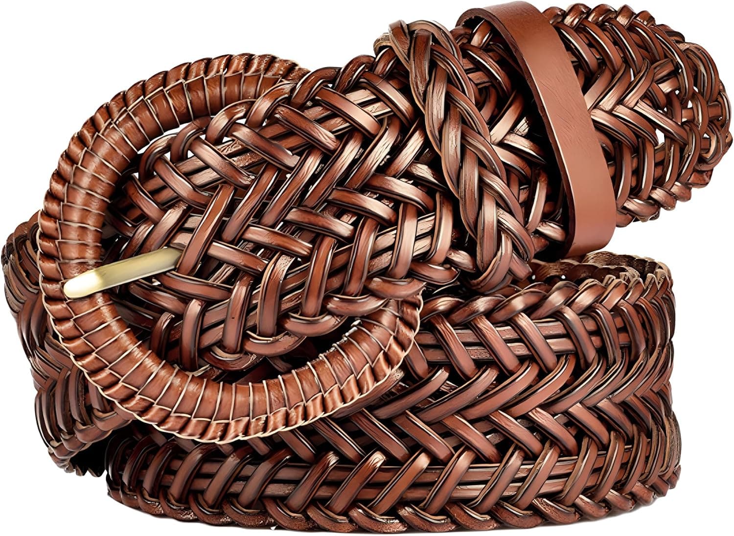 Brown braided belt