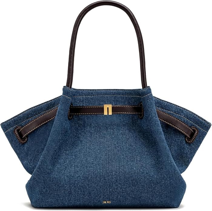 Cream structured tote bag