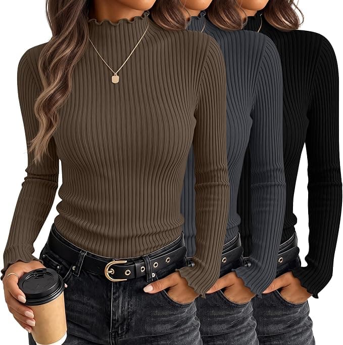 Olive ribbed turtleneck
