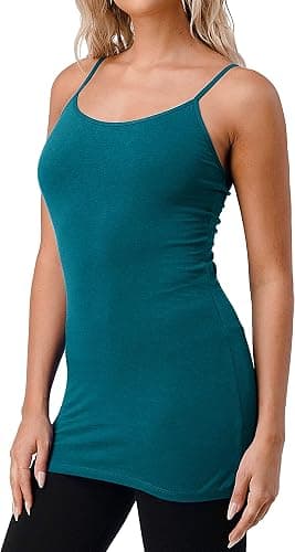Teal spaghetti-strap cami top