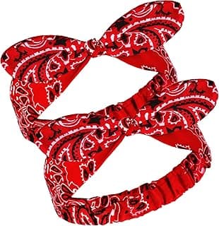 Red paisley bandana headband