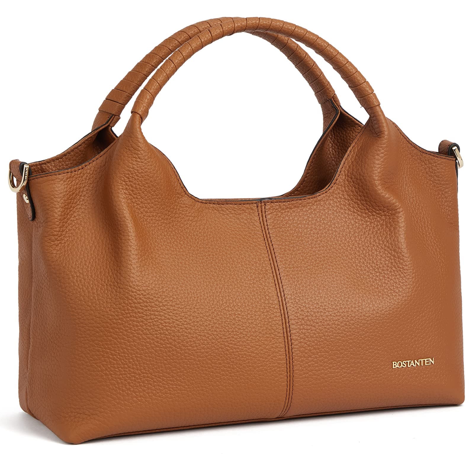 Brown leather shoulder bag